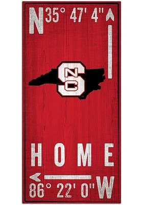 NC State Wolfpack Coordinate Sign - Red