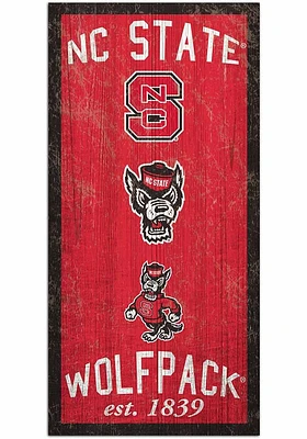 NC State Wolfpack Heritage 6x12 Sign - Red