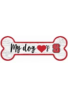 NC State Wolfpack Dog Bone 6x12 Sign - Red