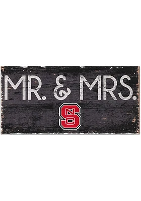 NC State Wolfpack Mr and Mrs Sign - Red