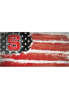 NC State Wolfpack Flag 6x12 Sign - Red