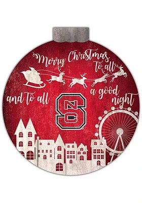 NC State Wolfpack Christmas Village Sign - Red