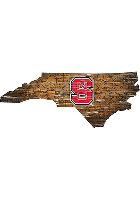 NC State Wolfpack Mini Roadmap State Sign - Red
