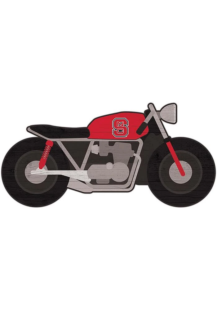 NC State Wolfpack Motorcycle Cutout Sign - Red