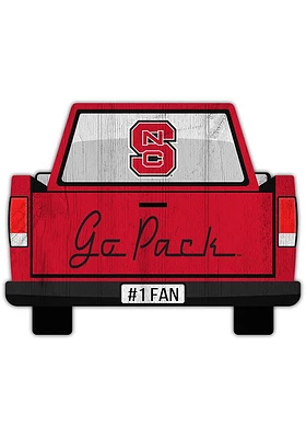NC State Wolfpack Truck Back Cutout Sign - Red