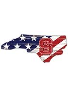 NC State Wolfpack 12 Inch USA State Cutout Sign - Red