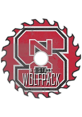 NC State Wolfpack Rust Circular Saw Sign - Red