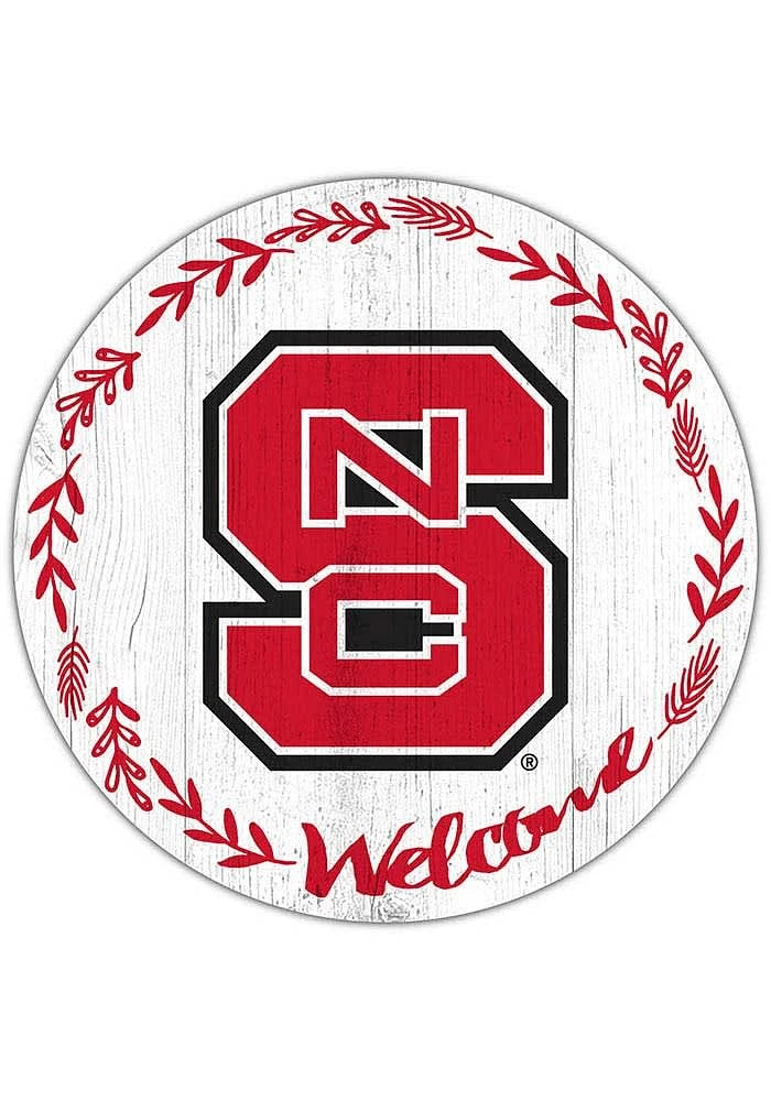 NC State Wolfpack Welcome Circle Sign - Red