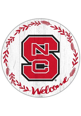 NC State Wolfpack Welcome Circle Sign - Red