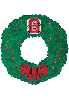 NC State Wolfpack Team Wreath 16 Inch Sign - Red