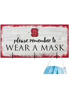 NC State Wolfpack Please Wear Your Mask Sign - Red