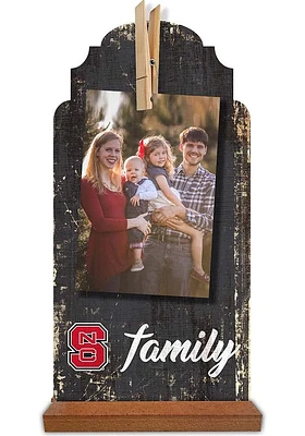 NC State Wolfpack Family Clothespin Sign - Red