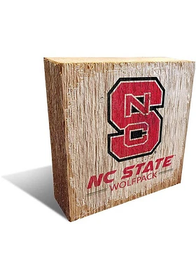 NC State Wolfpack Logo Block Sign - Red
