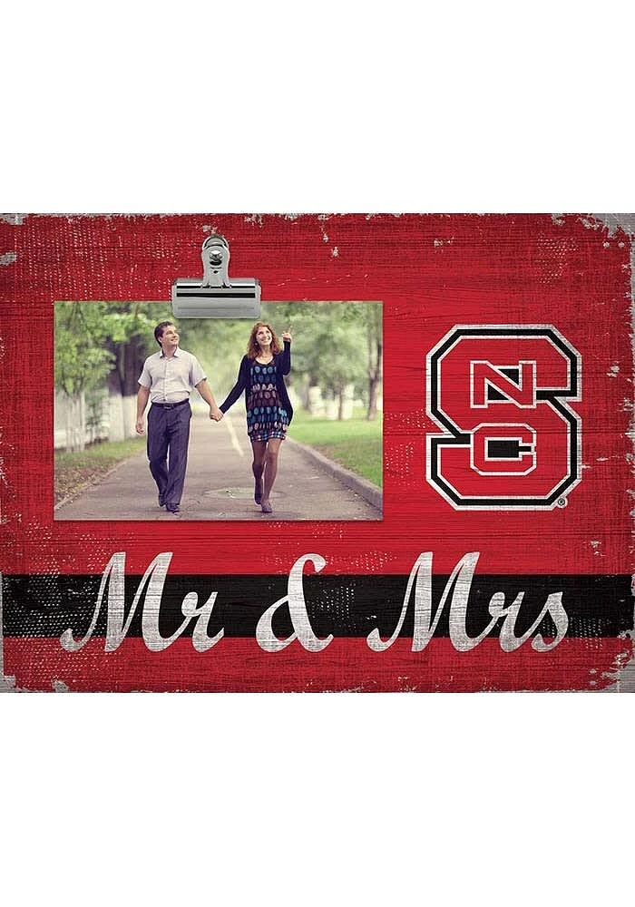 NC State Wolfpack Mr and Mrs Clip Picture Frame - Red