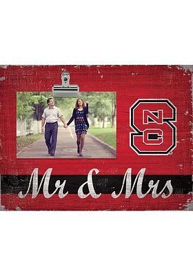 NC State Wolfpack Mr and Mrs Clip Picture Frame - Red