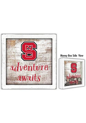 NC State Wolfpack Adventure Awaits Box Sign - Red