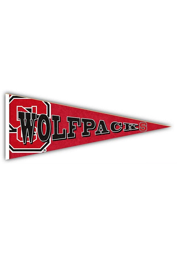 NC State Wolfpack Wood Pennant Sign - Red