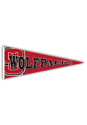 NC State Wolfpack Wood Pennant Sign - Red