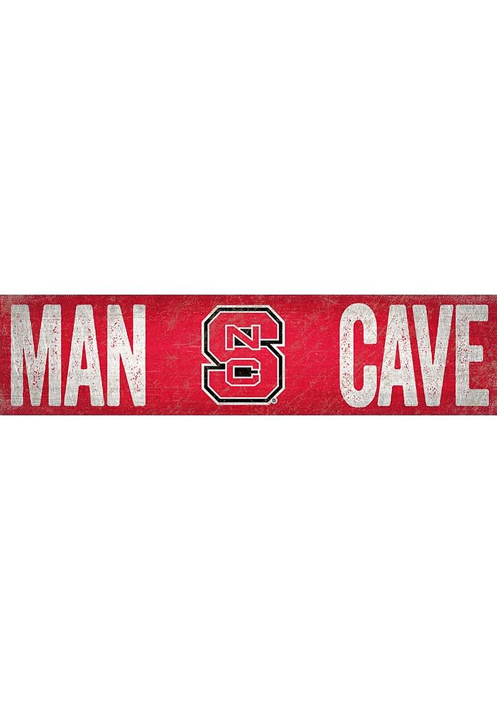 NC State Wolfpack Man Cave 6x24 Sign - Red