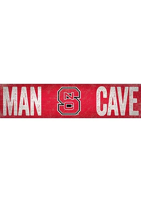 NC State Wolfpack Man Cave 6x24 Sign - Red