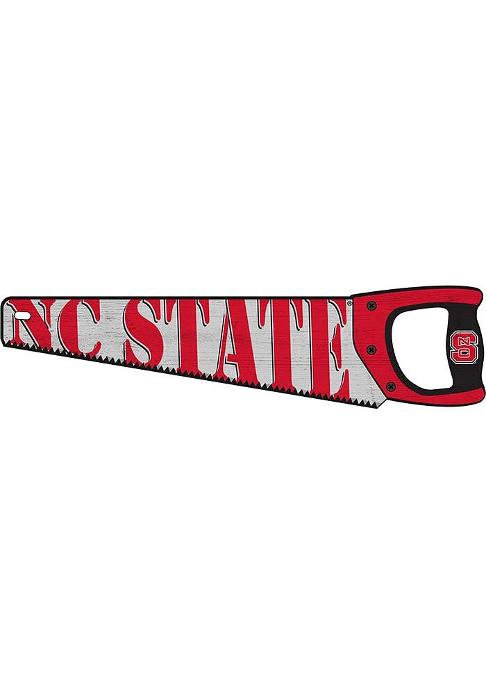 NC State Wolfpack Wood Handsaw Sign - Red