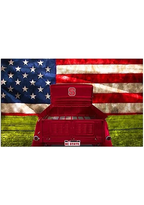 NC State Wolfpack Patriotic Retro Truck Sign - Red