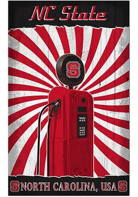 NC State Wolfpack Retro Pump Location Sign - Red