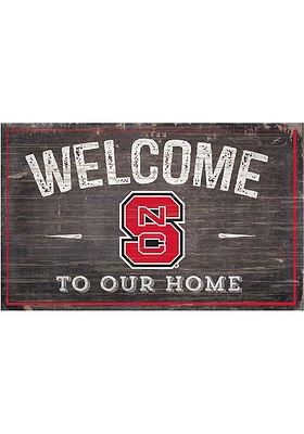 NC State Wolfpack Welcome to our Home Sign - Red