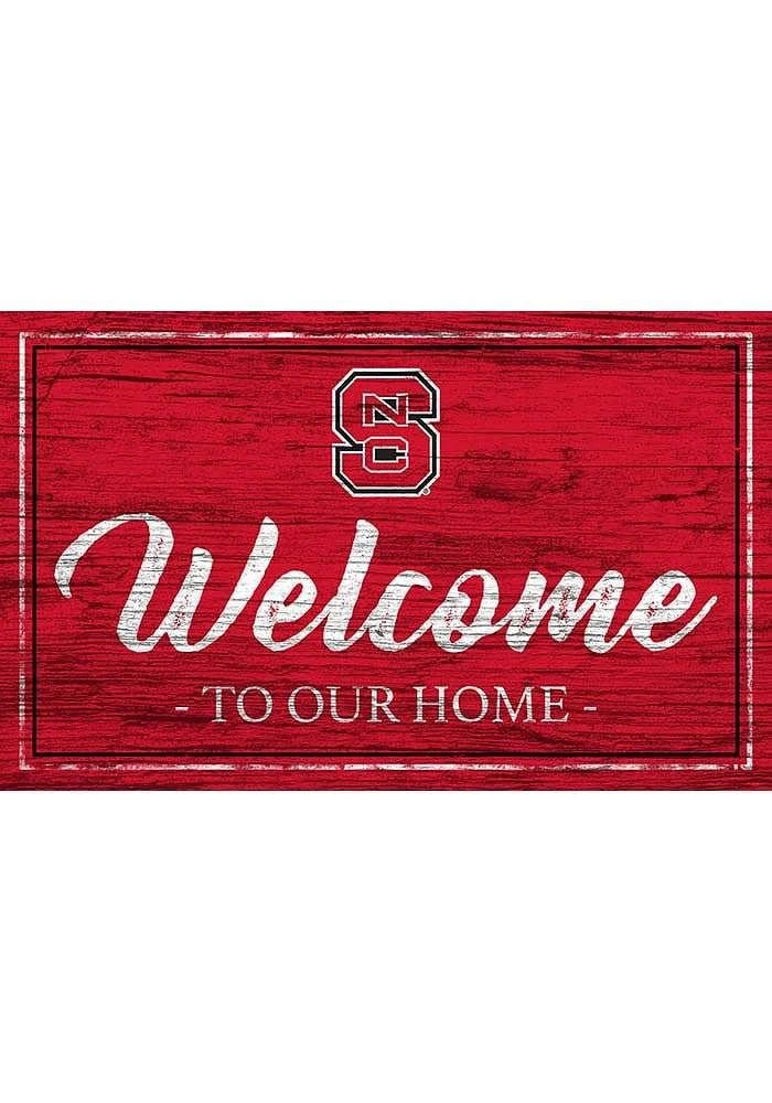 NC State Wolfpack Team Welcome 11x19 Sign - Red