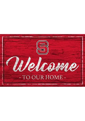 NC State Wolfpack Team Welcome 11x19 Sign - Red