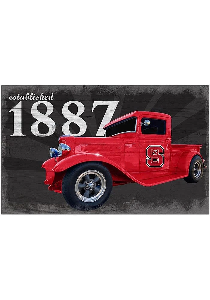 NC State Wolfpack Established Truck Sign - Red