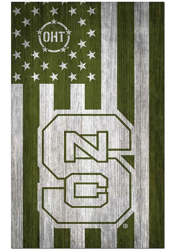 NC State Wolfpack 11x19 OHT Military Flag Sign - Red