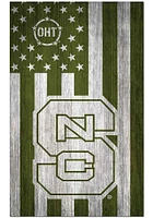 NC State Wolfpack 11x19 OHT Military Flag Sign - Red