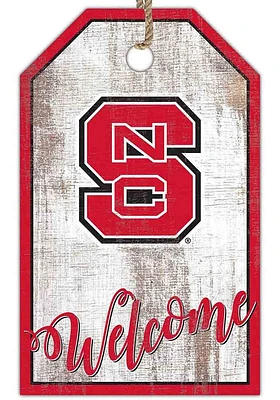 NC State Wolfpack Welcome Team Tag Sign - Red