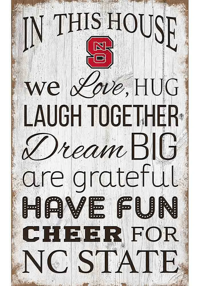 NC State Wolfpack In This House 11x19 Sign - Red