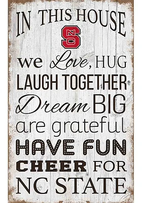 NC State Wolfpack In This House 11x19 Sign - Red