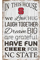 NC State Wolfpack In This House 11x19 Sign - Red
