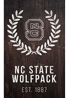 NC State Wolfpack Laurel Wreath Sign - Red