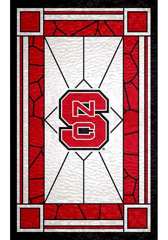 NC State Wolfpack Stained Glass Sign - Red