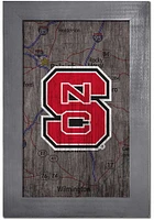 NC State Wolfpack City Map Sign - Red