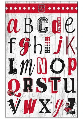 NC State Wolfpack Alphabet Sign - Red