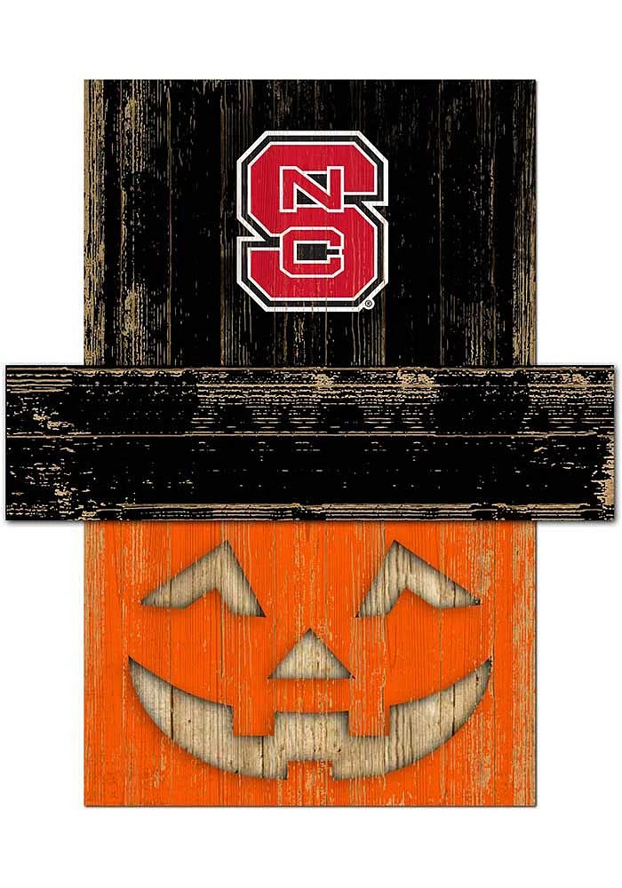 NC State Wolfpack Pumpkin Head Sign - Red