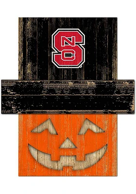 NC State Wolfpack Pumpkin Head Sign - Red