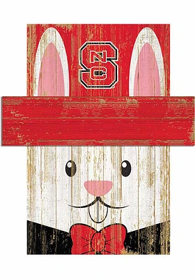 NC State Wolfpack Easter Bunny Head Sign - Red