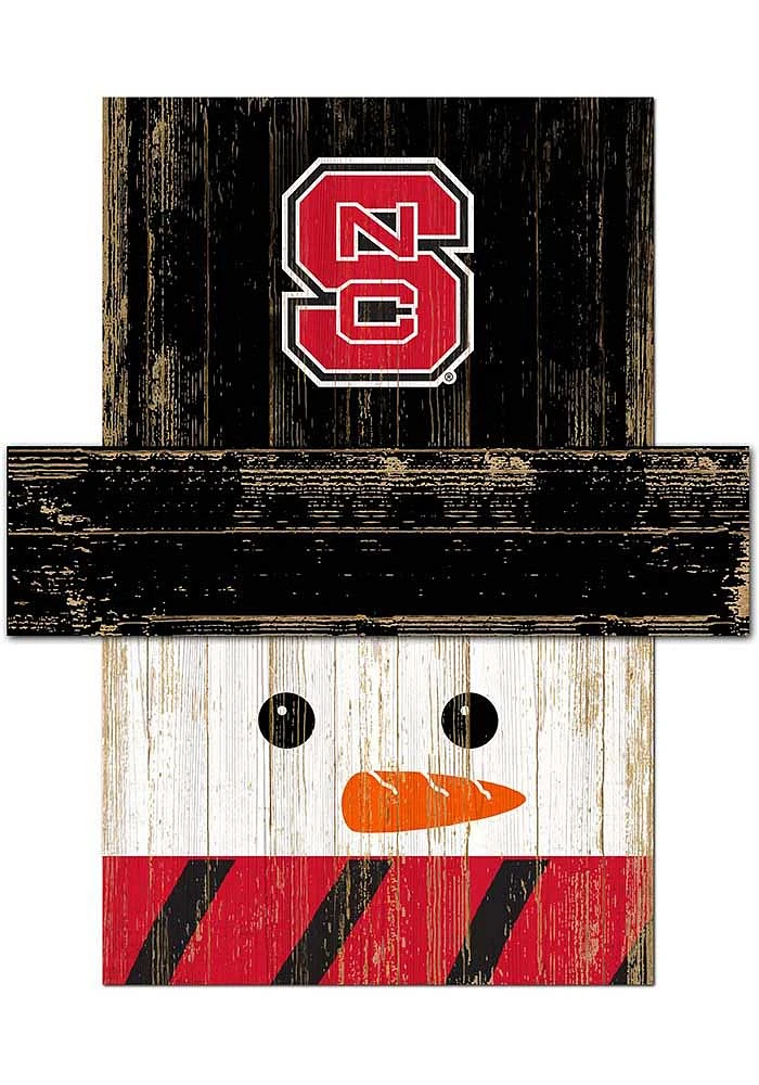 NC State Wolfpack Snowman Head Sign - Red