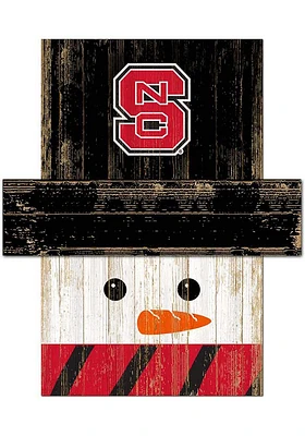 NC State Wolfpack Snowman Head Sign - Red