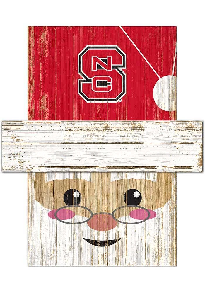 NC State Wolfpack Santa Head Sign - Red