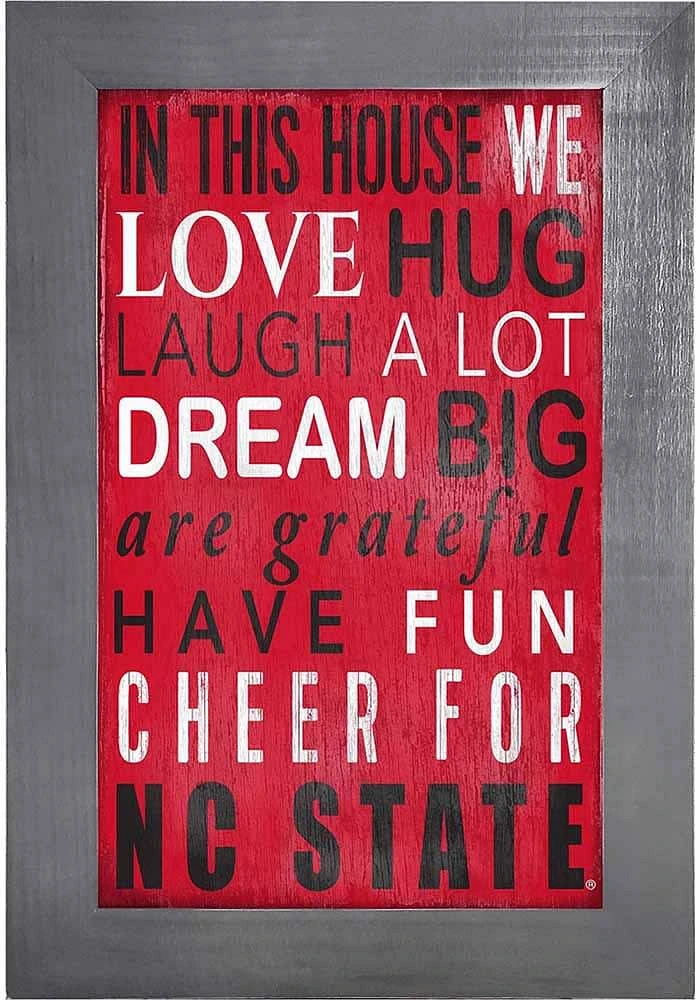 NC State Wolfpack In This House Picture Frame - Red