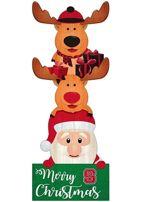 NC State Wolfpack 31 Inch Santa Stack Leaner Sign - Red