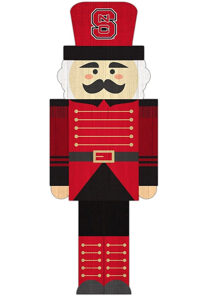 NC State Wolfpack 31 Inch Nutcracker Leaner Sign - Red